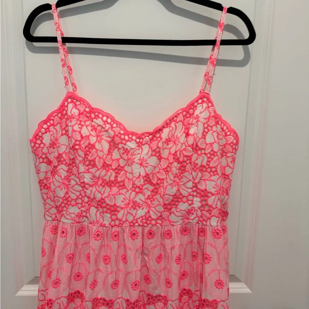 🧨HP🧨NWT Lilly Pulitzer Garden Gate Eyelet Kyla Maxi Dress CORAL PINK - Picture 7 of 12
